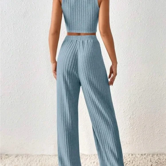 2pc Cozy Pants Set - Blue - Picture 2 of 7